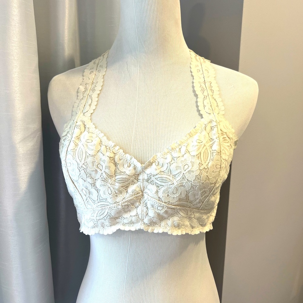 Free People Intimates Ivory Galloon Lace Racerback size L